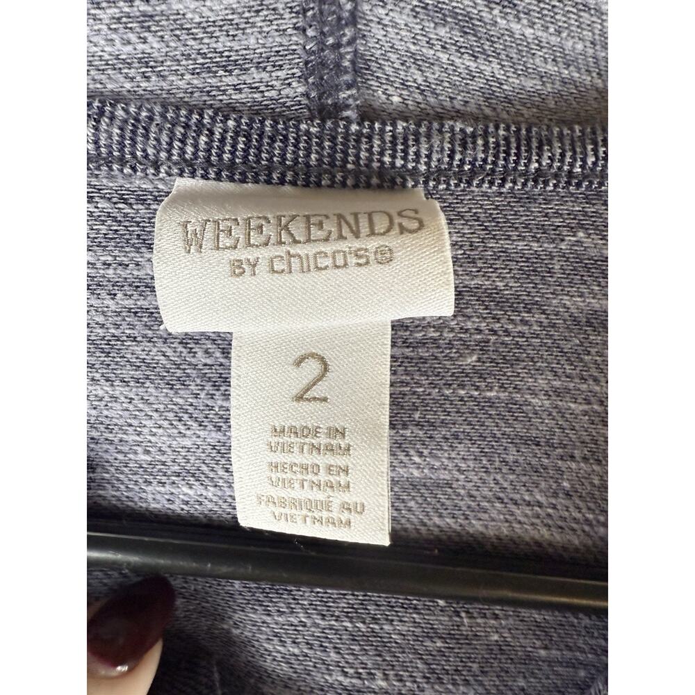 Weekends By Chicos Blue Zip Front Jacket Size 2 L… - image 4